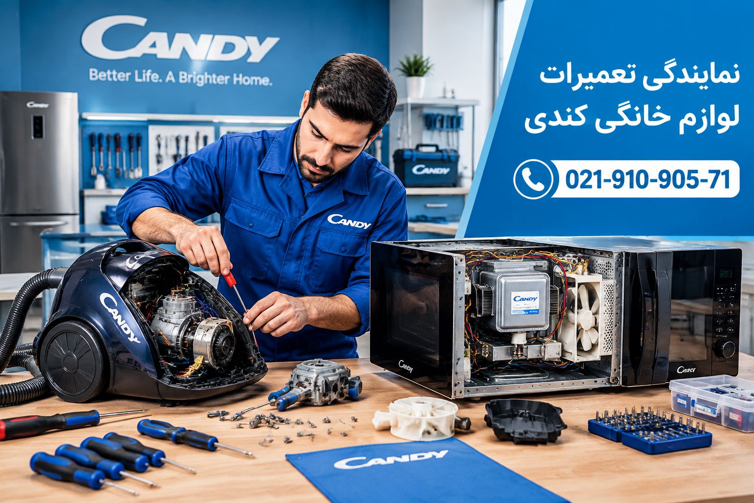 نمایندگی کندی در اسلامشهر عیبیابی و تعمیر تخصصی انواع یخچال، فریزر و ساید بای ساید بوش، رفع مشکل سرد نکردن، برفک، نشتی آب، صدای غیرعادی، خرابی برد و موتور با اعزام تعمیرکار به محل.